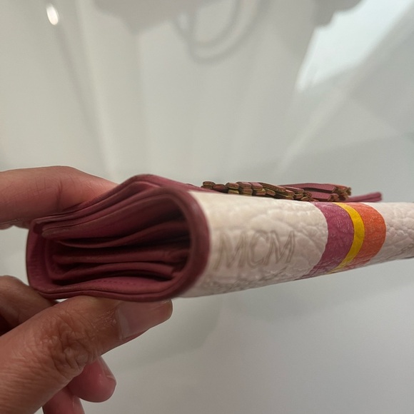 MCM White Visetos Small Trifold Wallet - Picture 5 of 14